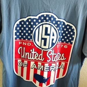 United States Patriotic tee v neck large royce